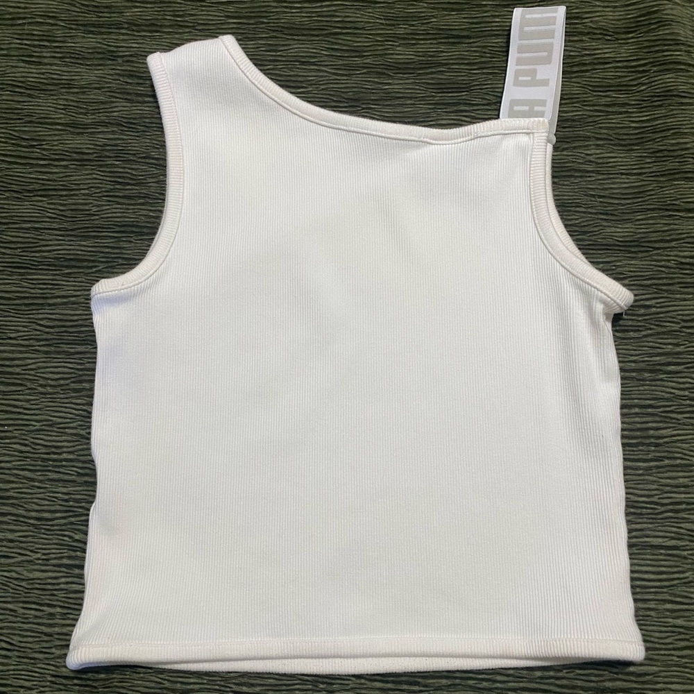 Puma White Ribbed Tank Top - Picture 2 of 3